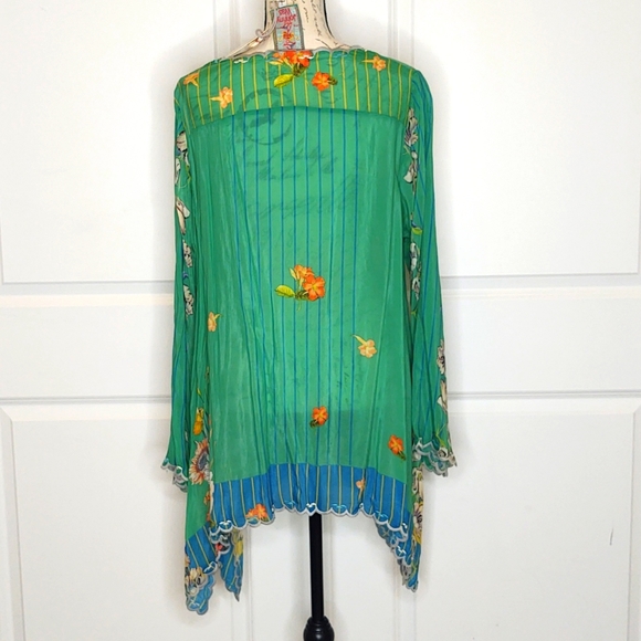 Johnny Was 💚 💙 Stella Flare Sleeve Blouse, Large 🆕 - Picture 9 of 13